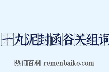 一丸泥封函谷关组词是什么意思的图片